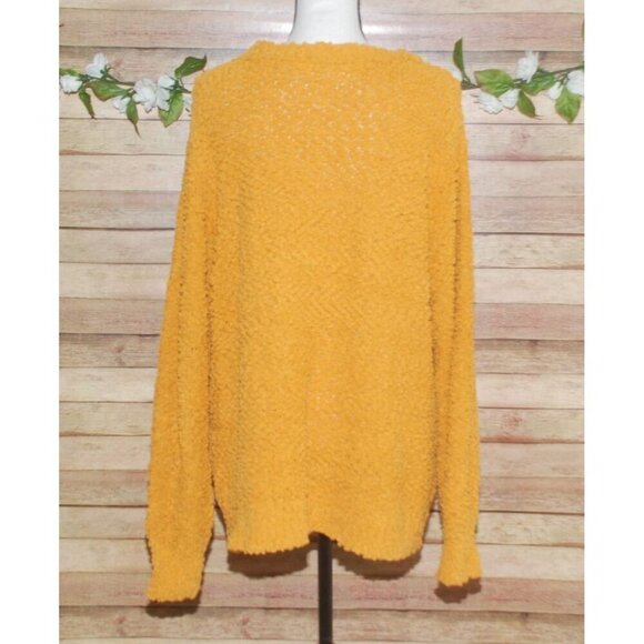 Zenana Mustard Yellow Knit Long Sleeve Pullover Sweater 1X Slouchy Casual Winter - Picture 5 of 8